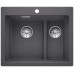 BLANCO PLEON 6 Split Infino SILGRANIT Évier gris roche réversible, télécommande de vidange