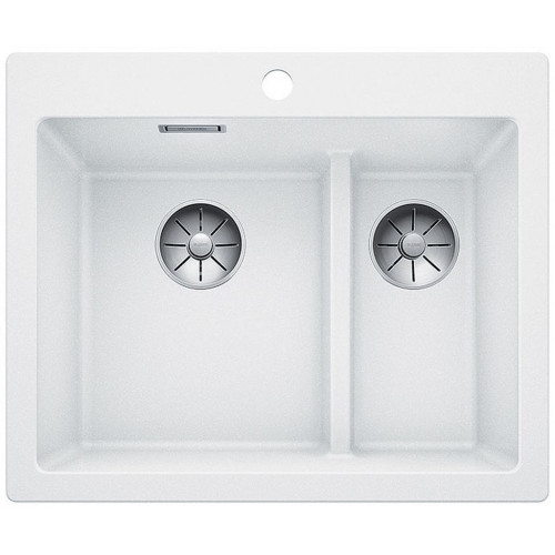 BLANCO PLEON 6 Split Infino SILGRANIT évier blanc, réversible, télécommande de vidange