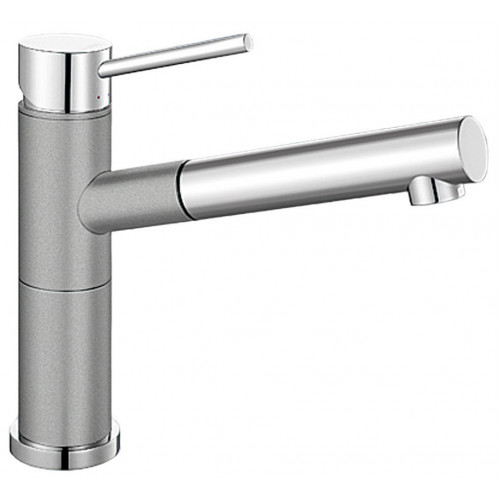 BLANCO Alta-S Compact Silgranit Robinetterie d’évier, aluminium/chrome 515326