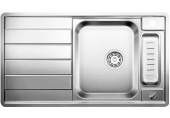 BLANCO Axis II 5S-IF Évier inox, avec siphon et accessoires, finition soie brillante 51652