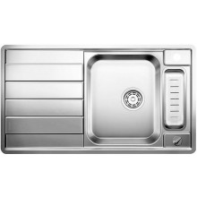 BLANCO Axis II 5S-IF Évier inox, avec siphon et accessoires, finition soie brillante 51652