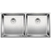 BLANCO Andante 400/400-U Évier 86,5 x 44 cm, Inox satiné 522987