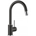 BLANCO Mida-S SILGRANIT-look Mitigeur d'évier avec bec extractible, noir / chrome 526146