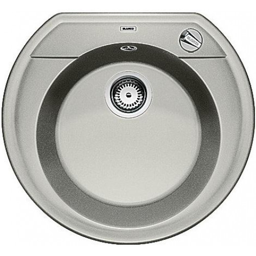 BLANCO RONDOVAL Silgranit, évier gris perle avec siphon, 520604
