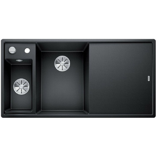 BLANCO AXIA III 6 S Infini SILGRANIT Évier, avec commande de vidage, noir 525849