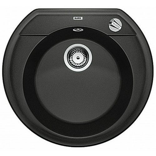 BLANCO RONDOVAL 45 Silgranit Évier, avec commande de vidage, noir 525961