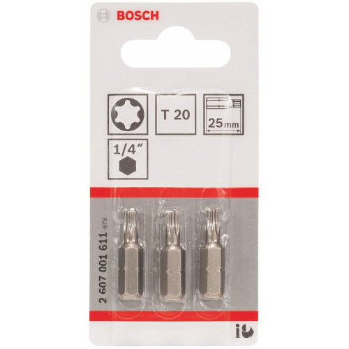 BOSCH Embout de vissage qualité extra-dure T20, 25 mm 2607001611