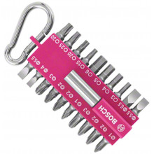BOSCH Assortiment d'embouts de vissage avec mousqueton (fuchsia), 21 pieces 2607002821