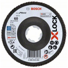 BOSCH Plateaux a lamelles X-LOCK, 125 mm, G 60, X571, Best for Metal 2608619202