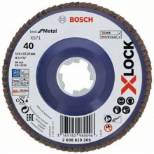 BOSCH Plateaux a lamelles X-LOCK, 115 mm, G 40, X571, Best for Metal 2608619205