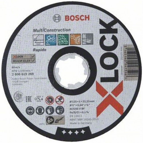 BOSCH X-LOCK Multi Material Disque a tronçonner 125 × 1 × 22,23mm 2608619269