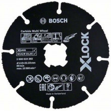 Bosch X-LOCK Carbide Multi Wheel disque de coupe Multiwheel en carbure, 115 mm, 2608619283