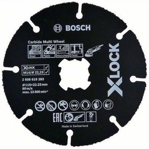 Bosch X-LOCK Carbide Multi Wheel disque de coupe Multiwheel en carbure, 115 mm, 2608619283 Bosch X-LOCK Carbide Multi Wheel disque de coupe Multiwheel en carbure, 115 mm, 2608619283
