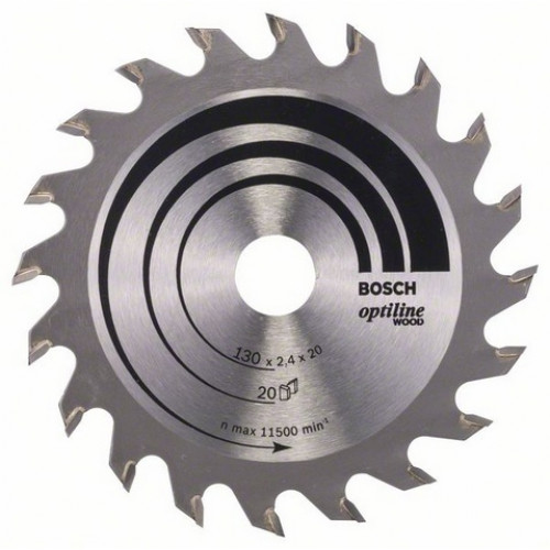 BOSCH Lame de scie circulaire Optiline Wood 130 x 20/16 x 2,4 mm, 20 2608640582