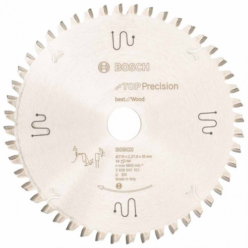 BOSCH Lame de scie circulaire Top Precision Best for Wood 216x2,3/1,8 mm 2608642101