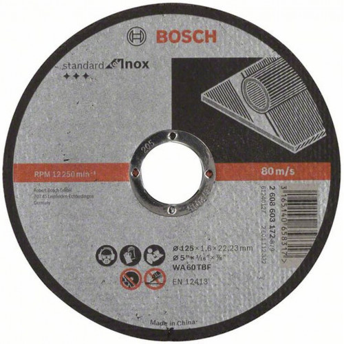 BOSCH Disque a tronçonner Standard for Inox 125x1,6 mm 2608603172
