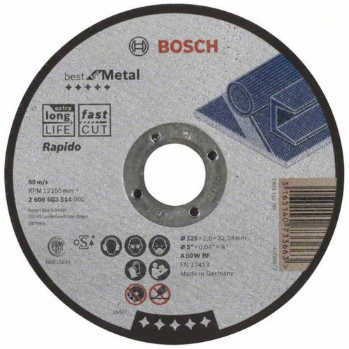 BOSCH Disque a tronçonner a moyeu plat Best for Metal - Rapido 125x1mm 2608603514