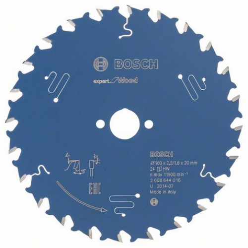 BOSCH Lame de scie circulaire Expert for Wood 160 x 20 x 2,2 mm, 24 2608644016