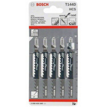 BOSCH Lame de scie sauteuse, T 144 D, 100 mm, 5 ks 2608630040