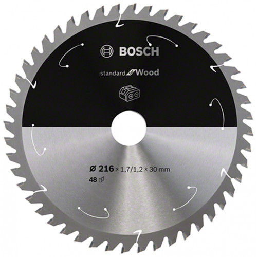 BOSCH Lame de scie circulaire Standard for Wood 216 x 1,7/1,2 x 30 T48 2608837723