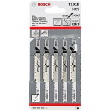 BOSCH Lame de scie sauteuse T 101 B Clean for Wood, 5 pcs. 2608630030