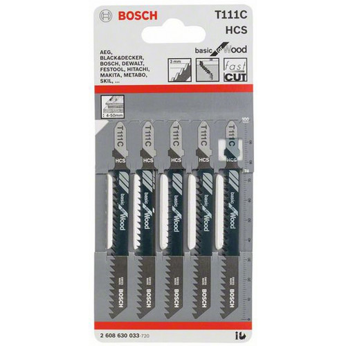 BOSCH Lame de scie sauteuse T 111 C, Basic for Wood 2608630033