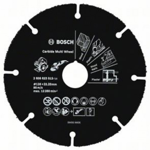 BOSCH Disque a tronçonner Carbide Multi Wheel, 125 mm 2608623013