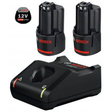 BOSCH 2× GBA 12V 2.0Ah + GAL 12V-40 set de base 1600A019R8