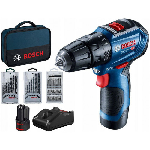 BOSCH GSB 12V-30 PROFESSIONAL Visseuse combinée sans fil, 12V 2x2,0Ah 06019G9101