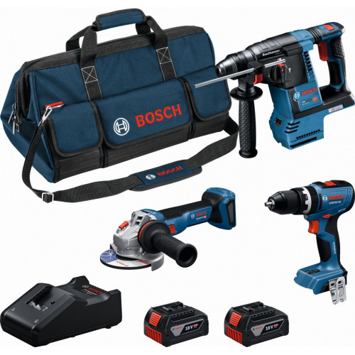 BOSCH Kit d’outils 18V PROFESSIONAL GSB+GBH+GWS+2× 5.0+GAL18V-40 0615A002M4 BOSCH Kit d’outils 18V PROFESSIONAL GSB+GBH+GWS+2× 5.0+GAL18V-40 0615A002M4