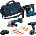 BOSCH PROFESSIONAL kit d’outils GSB + GWS + GBH + 3×5,0Ah + tournevis et pinces 0615A5007H