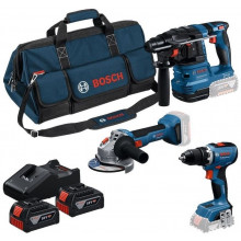 BOSCH Kit d’outils PROFESSIONAL GSB + GBH + GWS + 3× 5,0 Ah 0615A500AH