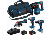 BOSCH PROFESSIONAL Kit d’outils GSR + GDX + GBH + GWS + 2× 5,0 Ah + GAL18V-40 0615A500BK