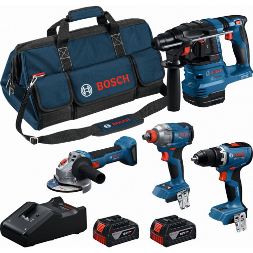 BOSCH PROFESSIONAL Kit d’outils GSR + GDX + GBH + GWS + 2× 5,0 Ah + GAL18V-40 0615A500BK BOSCH PROFESSIONAL Kit d’outils GSR + GDX + GBH + GWS + 2× 5,0 Ah + GAL18V-40 0615A500BK