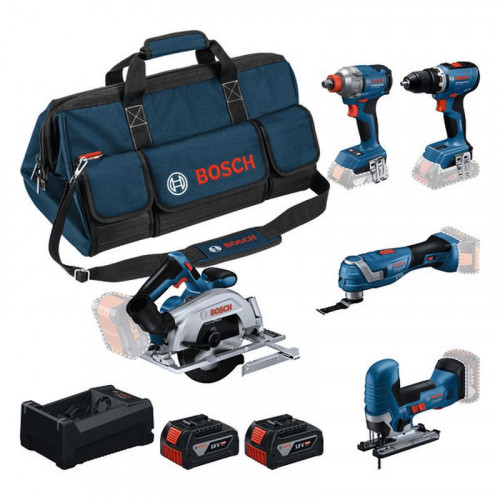 BOSCH Kit d’outils PROFESSIONAL GSR + GDX + GKS + GOP + GST + 2× 5,0 Ah 0615A500BV