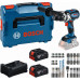 BOSCH GSR 18V-110 C PROFESSIONAL Kit d’outils, 2×5,0 Ah +GAL + coffret d’embouts 0615A500E