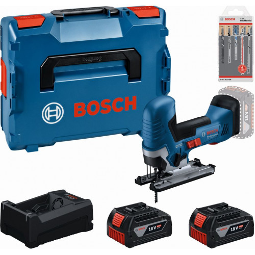 BOSCH Kit d’outils PROFESSIONAL GST 18V-125 S + 2×5.0Ah + jeu de 15 lames 0615A500E5 BOSCH Kit d’outils PROFESSIONAL GST 18V-125 S + 2×5.0Ah + jeu de 15 lames 0615A500E5