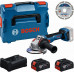 BOSCH GWS 18V-11 S PROFESSIONAL Kit d’outils, 2× GBA 5.0Ah + disque + L-BOXX 0615A500E6