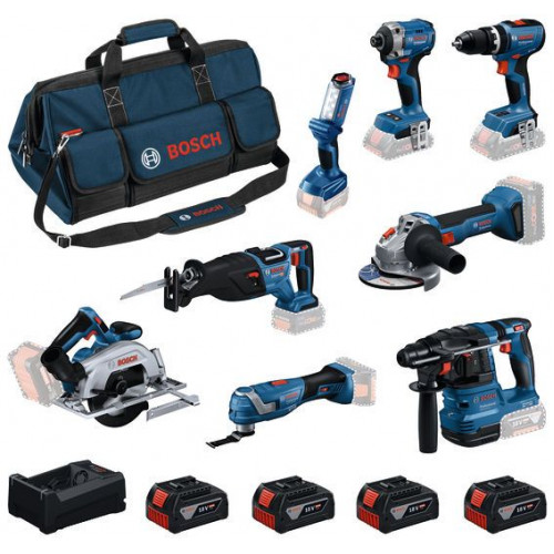 BOSCH Kit d’outils PROFESSIONAL 18V GSB+GDR+GBH+GWS+GKS+GSA+GOP+GLI+4× 5,0 Ah 0615V00061 BOSCH Kit d’outils PROFESSIONAL 18V GSB+GDR+GBH+GWS+GKS+GSA+GOP+GLI+4× 5,0 Ah 0615V00061