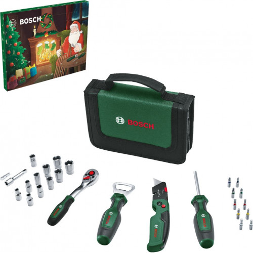 BOSCH Set calendrier de Noël 28 pieces avec outils a main 1600A02W7T