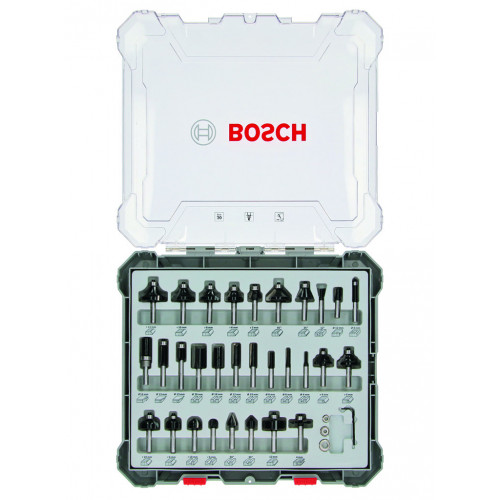 BOSCH Kit de 30 fraises mixtes a queue de 6 mm 2607017474