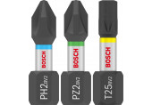 BOSCH Coffret d'embouts de vissage PRO Impact,PH2 (x5)/PZ2 (x5)/T20 (x5)/T25 (x5)/T30 (x5)