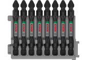 BOSCH Embout double tete PRO Impact avec insert Pick and Click, PZ2, 65 mm, 8 pieces