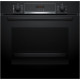 Bosch Serie 4, Four encastrable avec ajout de vapeur, 60 x 60 cm, noir, HQA574BB3