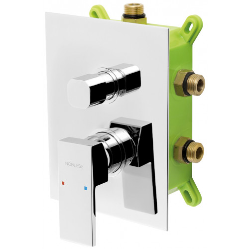 NOVASERVIS NOBLESS Robinetterie a encastrer pour 3 sorties avec corps, chrome BOX36051RX,0