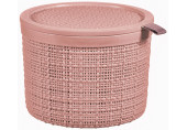 CURVER JUTE 2L Boite ronde avec couvercle 17 x 17 x 13 cm, rose 01903-204