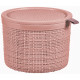 CURVER JUTE 2L Boite ronde avec couvercle 17 x 17 x 13 cm, rose 01903-204