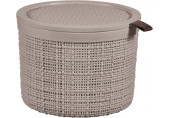 CURVER JUTE 2L Boite ronde avec couvercle 17 x 17 x 13 cm, taupe 01903-382