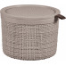 CURVER JUTE 2L Boite ronde avec couvercle 17 x 17 x 13 cm, taupe 01903-382