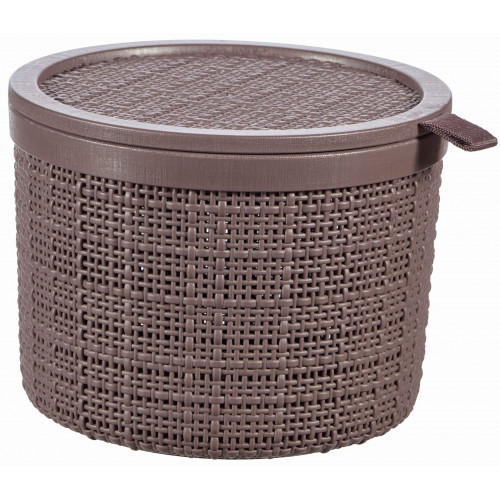CURVER JUTE 2L Boite ronde avec couvercle 17 x 17 x 13 cm, marron 01903-J28 CURVER JUTE 2L Boite ronde avec couvercle 17 x 17 x 13 cm, marron 01903-J28